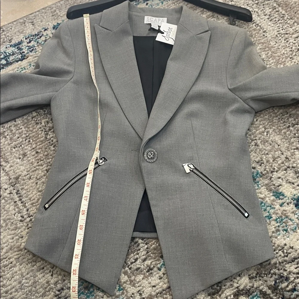 NWT Charcoal Women's Blazer with Zipper Accents